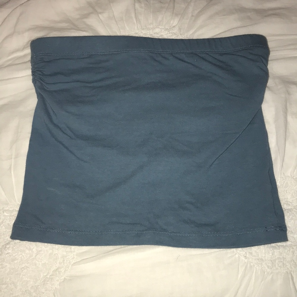 Blue cropped tube top, Brand: Zenana Outfitters